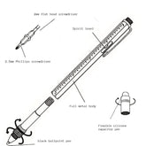Twin Eagle Imports Marking Full Metal Body 6-in-1 Multi-Function Tool Yellow Engineers Pen